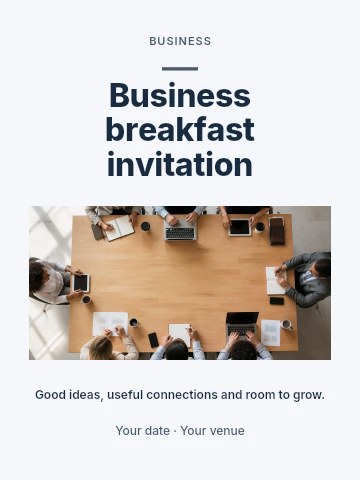 Business breakfast invitation template