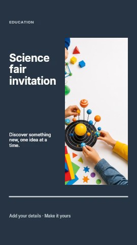 Science fair invitation instagram story template