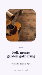 Folk music garden gathering instagram story template · Picture window