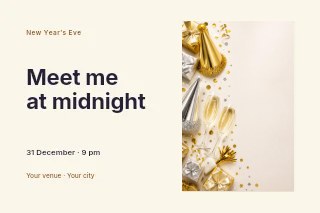 New Year’s Eve photo invitation postcard template · Horizontal photo dialogue