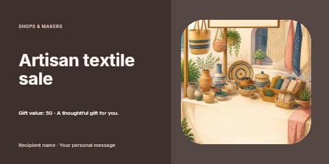 Artisan textile sale gift voucher template