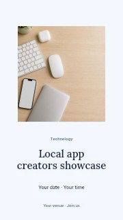 Minimalist workspace with wireless devices in Local app creators showcase instagram story · Picture window