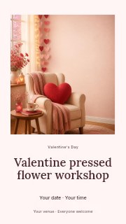 Valentine pressed flower workshop instagram story template · Quiet photo gallery