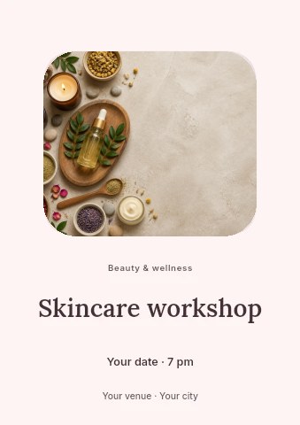 Skincare workshop flyer template