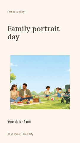 Family portrait day instagram story template