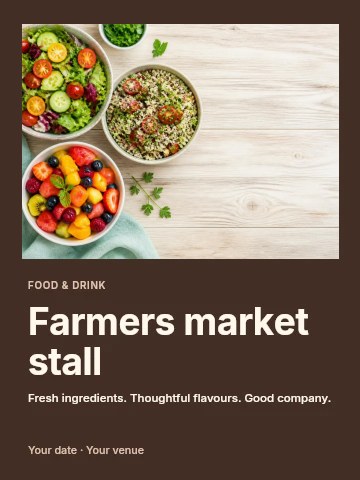 Farmers market stall invitation template