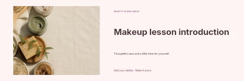 Makeup lesson introduction banner template