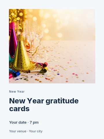 New Year gratitude cards poster template