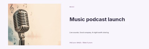 Music podcast launch banner template