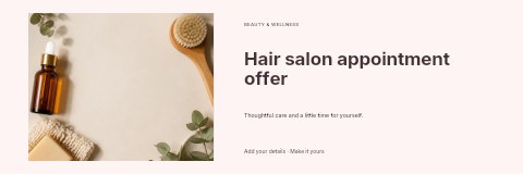 Hair salon appointment offer banner template