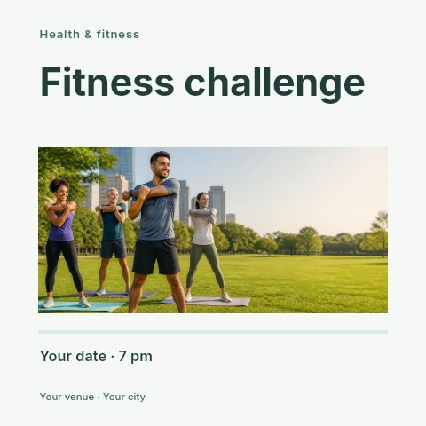 Fitness challenge social media post template