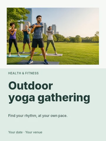 Outdoor yoga gathering poster template