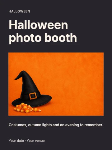 Halloween photo booth poster template