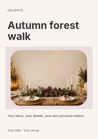 Autumn forest walk flyer template