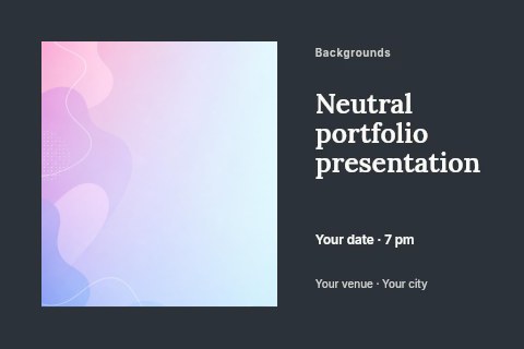 Soft pastel gradient abstract background in Neutral portfolio presentation postcard template