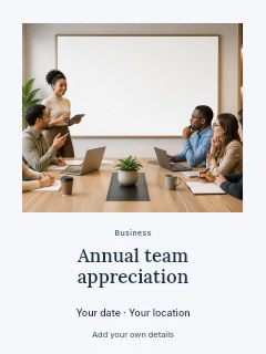 Annual team appreciation poster template · Quiet photo gallery