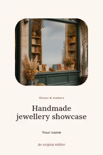 Handmade jewellery showcase book cover template · Picture window