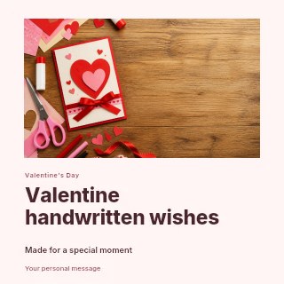 Valentine handwritten wishes social media post template · Gallery editorial