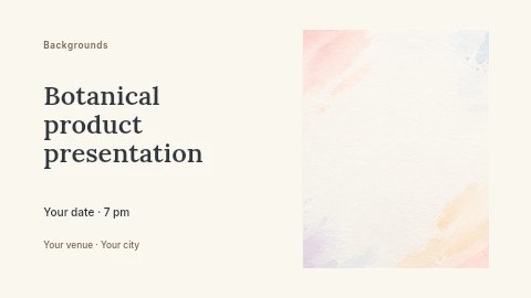 Pastel watercolor background texture in Botanical product presentation banner template