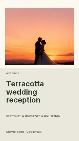 Terracotta wedding reception instagram story template