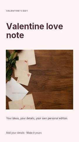 Valentine love note instagram story template