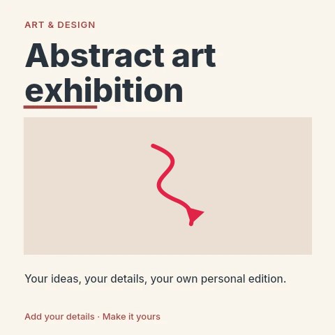 South wave arrow · solid head in Abstract art exhibition social media post template