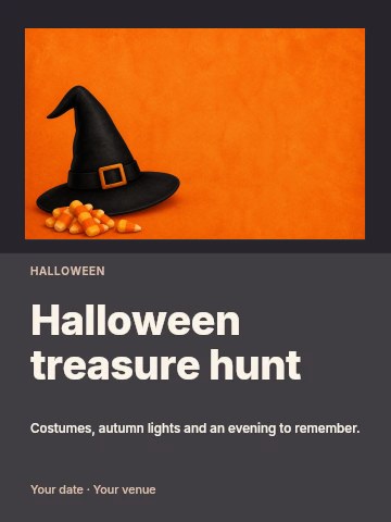 Halloween treasure hunt poster template