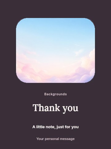Soft pastel sky with fluffy clouds in Seasonal product showcase greeting card template