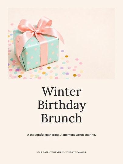 Winter Birthday Brunch · Classic invitation template
