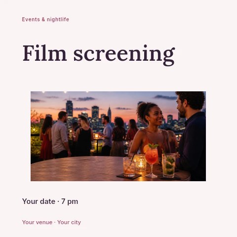 Film screening social media post template