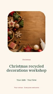 Christmas recycled decorations workshop instagram story template · Picture window