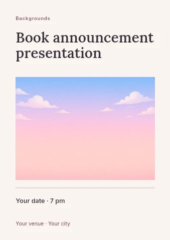Book announcement presentation flyer template