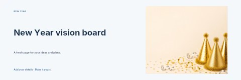 New Year vision board banner template