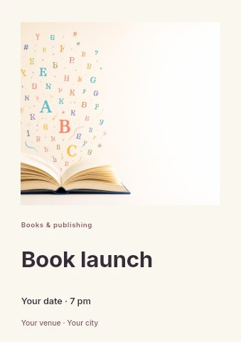 Book launch flyer template