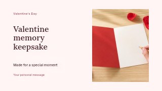 Valentine memory keepsake presentation cover template · Horizontal photo dialogue