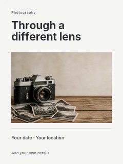 Photography portfolio feature poster template · Title & photograph