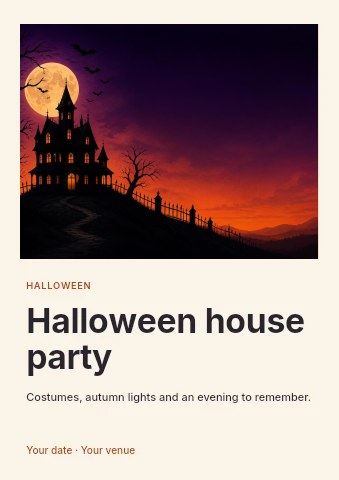 Halloween house party flyer template