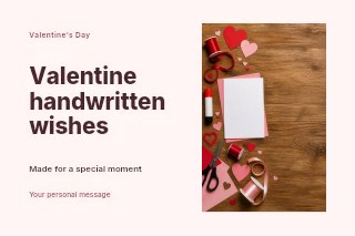 Valentine handwritten wishes postcard template · Horizontal photo dialogue