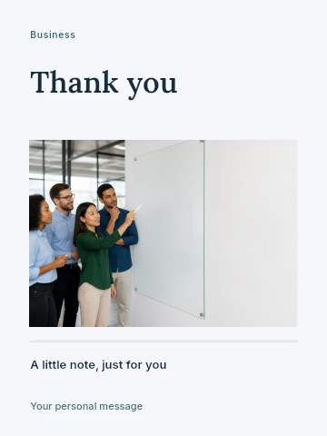 Business product launch greeting card template