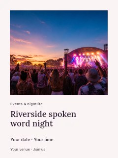 Riverside spoken word night poster template · Gallery editorial