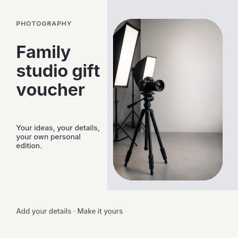 Family studio gift voucher social media post template