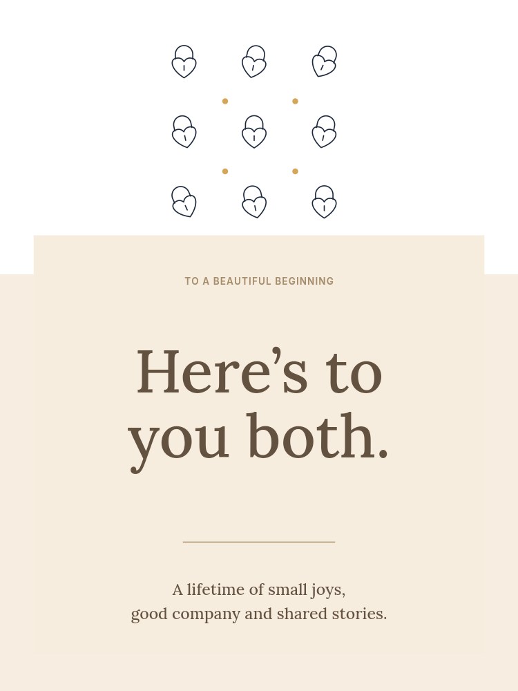 Heart-shaped padlock · Scattered Pattern in Here’s to you both · Wedding card