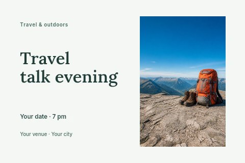 Travel talk evening postcard template