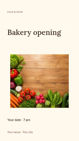 Bakery opening instagram story template