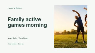 Family active games morning youtube thumbnail template · Horizontal photo dialogue
