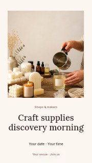 Craft supplies discovery morning instagram story template · Quiet photo gallery