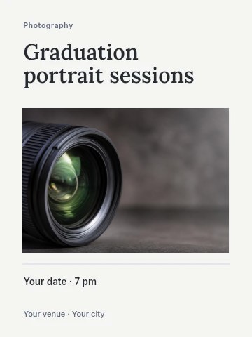 Graduation portrait sessions invitation template