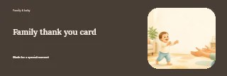 Family thank you card banner template · Horizontal photo dialogue