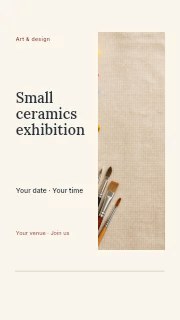 Small ceramics exhibition instagram story · Split portrait