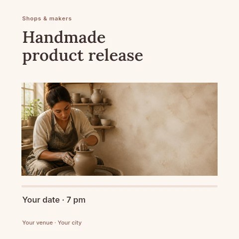 Handmade product release social media post template